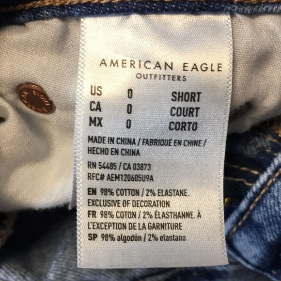 3/$20 American Eagle Super Hi-Rise Jegging Womens 0 Short Light Distressed Jeans - Picture 12 of 15